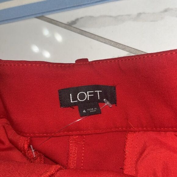 LOFT Tie Waist Shorts in Red Sz 4 NWOT - Picture 8 of 10